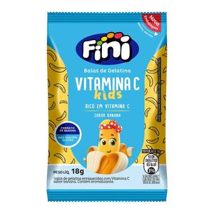 Bala de Gelatina de Vitamina C Kids com Sabor de Banana Fini 18g