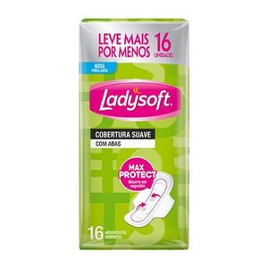 Absorvente Ladysoft Max Protect Cobertura Suave com Abas com 16 Unidades