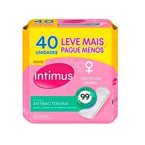 Protetor Diário sem Abas Intimus Days com 40 Unidades