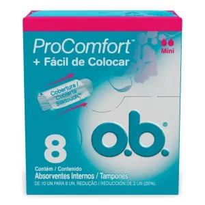 Absorvente Interno O.B. ProComfort Mini com 8 Unidades
