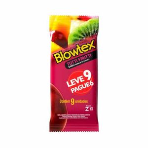 Preservativo Masculino Sabor Tutti-Frutti Blowtex Pague 6 e Leve 9 Unidades