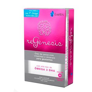 Suplemento Vitamínico e Ômega 3 DHA Regenesis com 30 Cápsulas Moles