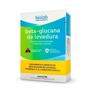 Suplemento Beta-Glucana de Levedura Biolab com 30 Cápsulas