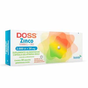 Doss Zinco 2000UI + 20mg com 30 Cápsulas Gelatinosas Moles