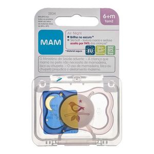 Chupeta MAM Air Night 6 Meses+ Rosa com 1 Unidade